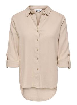 Camisa Only Goa beige para mujer