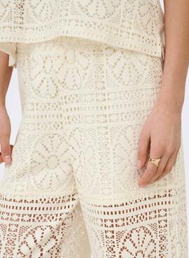 Pantalón Only Llian lace blanco para mujer
