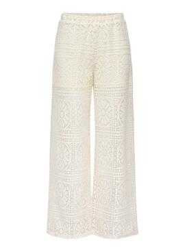 Pantalón Only Llian lace blanco para mujer