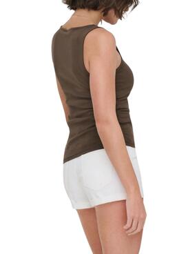 Camiseta Only Malia marrón para mujer