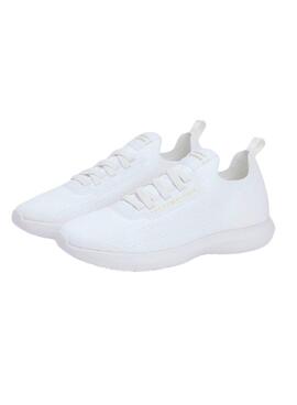 Zapatillas Tommy Hilfiger Knit Extralight blanco para mujer