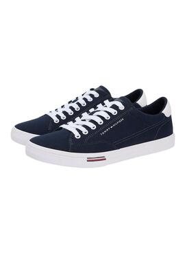 Zapatillas Tommy Hilfiger Vulc Core de lona marino para hombre