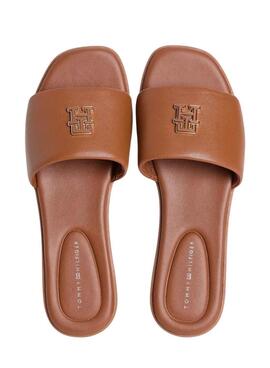 Sandalias Tommy Hilfiger mules Hardware marrón de piel para mujer