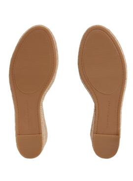 Alpargatas Tommy Hilfiger azul con cuña media cruzadas para mujer