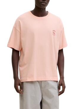 Camiseta Jack and Jones Montauk rosa para hombre