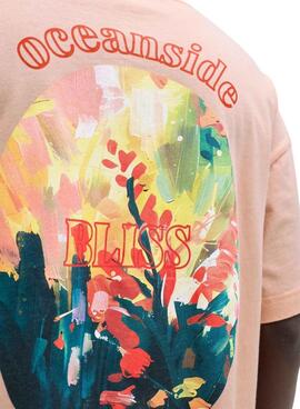 Camiseta Jack and Jones Montauk rosa para hombre