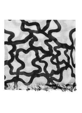 Foulard Tous Kaos estampado osos blanco y negro para mujer