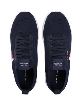 Zapatillas Tommy Hilfiger Knitted Runner azul para hombre