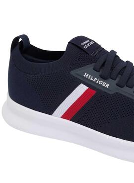 Zapatillas Tommy Hilfiger Knitted Runner azul para hombre