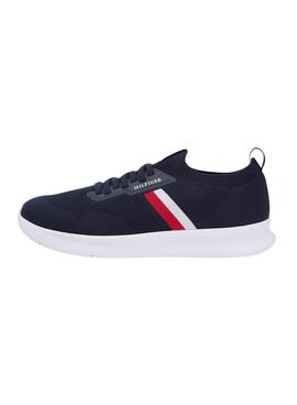 Zapatillas Tommy Hilfiger Knitted Runner azul para hombre