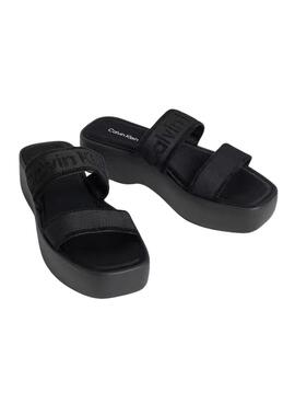 Sandalias Calvin Klein Jeans Flatform negro para mujer