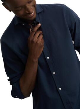 Camisa Silbon Sport Lino azul para hombre