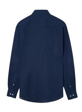 Camisa Silbon Sport Lino azul para hombre