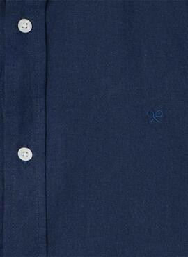 Camisa Silbon Sport Lino azul para hombre