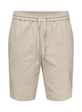 Bermudas Only and Sons Linus beige para hombre