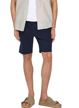 Bermudas Only and Sons Linus azul marino para hombre