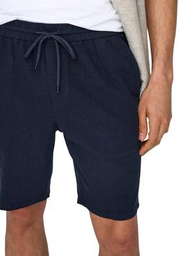 Bermudas Only and Sons Linus azul marino para hombre