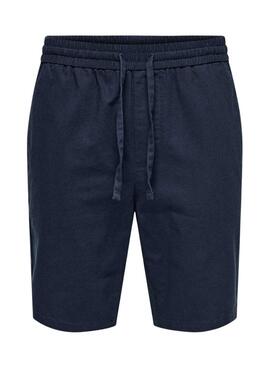 Bermudas Only and Sons Linus azul marino para hombre