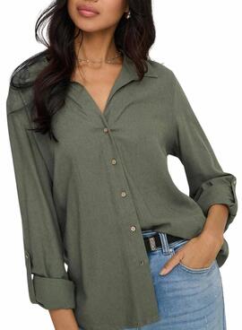 Camisa Only Goa verde para mujer