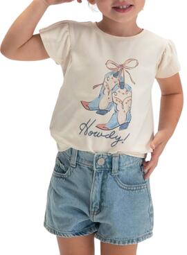 Camiseta Mayoral cowboy rosa empolvado para niña