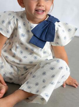 Conjunto Mayoral estampado floral azul crudo para bebé niña