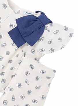 Conjunto Mayoral estampado floral azul crudo para bebé niña