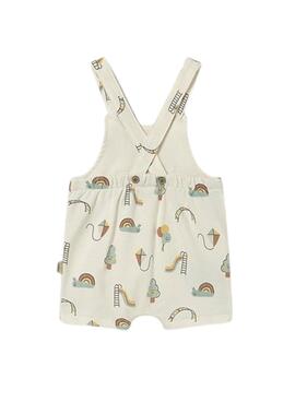 Peto corto estampado parques marfil para bebé
