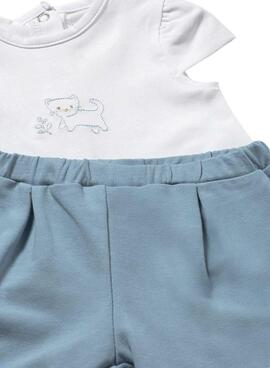 Conjunto 3 piezas floral azul para bebé