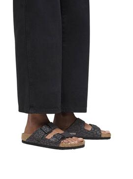 Sandalias Birkenstock Arizona Leo negro para mujer