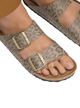 Sandalias Birkenstock Arizona Leo beige para mujer