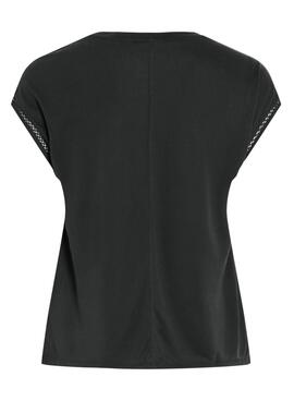 Camiseta Vila Modal negro para mujer