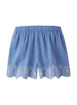 Shorts Name It Ferma bordado inglés azul para niña