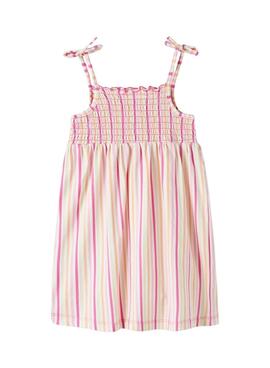 Vestido Name It Filuaz estampado de rayas multicolor para niña