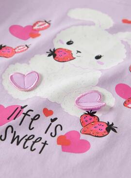 Camiseta Name It Deppa malva para niña