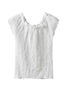 Top Name It Halisse blanco para niña