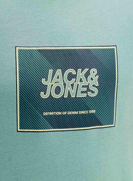 Camiseta Jack and Jones Rain verde para niño