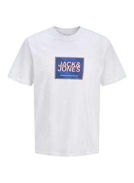Camiseta Jack and Jones Rain blanco para niño