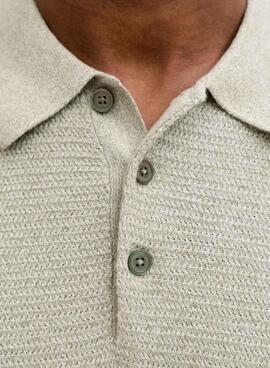 Polo de punto Jack and Jones Bluriley verde para hombre