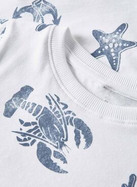 Camiseta Name It Fille estampada blanco para niño