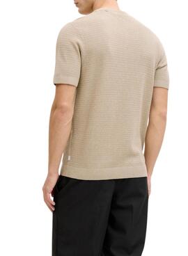 Camiseta Jack and Jones Bluriley beige para hombre