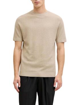 Camiseta Jack and Jones Bluriley beige para hombre