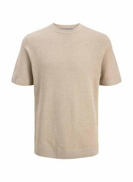 Camiseta Jack and Jones Bluriley beige para hombre