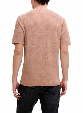 Camiseta Jack and Jones Bluriley coral para hombre