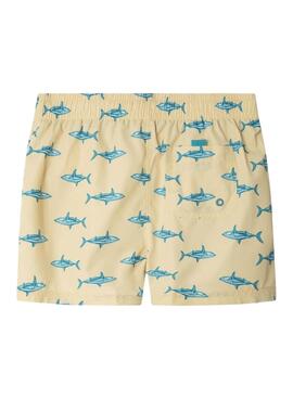 Bañador Pepe Jeans Shark estampado amarillo para niño