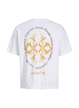 Camiseta Jack and Jones Ontauk blanco para niño