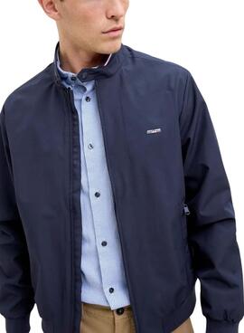 Cazadora Jack and Jones bomber azul para hombre