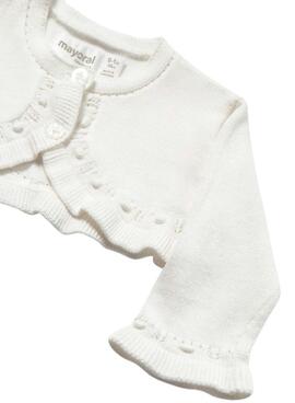 Chaqueta Mayoral tricot básica blanco recién nacido