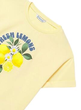 Camiseta Mayoral Fresh Lemons amarillo para niña