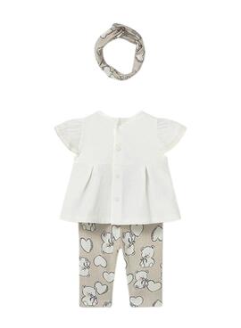 Conjunto de tres piezas Mayoral ositos crudo para recién nacida