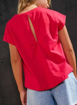 Camiseta Mayoral Shine rosa fucsia para niña
